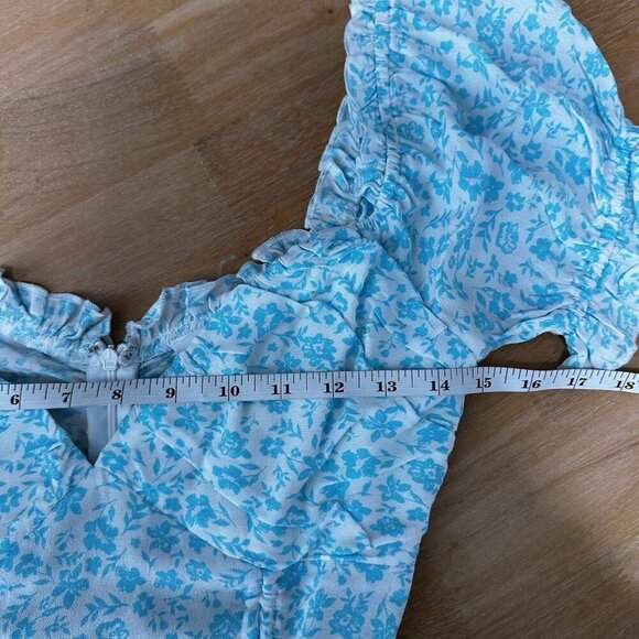 Lost + Wander Mini Sun Dress Puff Sleeve Coquette Prairie Babydoll Milkmaid - Picture 15 of 15